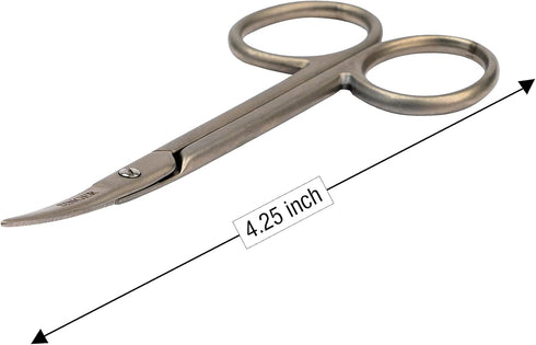 SINGER Set of 2 Scissors - 4 Inch Forged Embroidery Scissors with Curved Tip for Sewing, Cross-Stiching, Crafts, & More (Titanium Coated & Extra C...