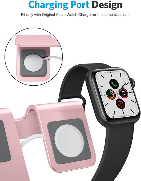 OMOTON Stand for Apple Watch - 2 in 1 Universal Desktop Stand Holder (Not Include Charger) for All iPhone 15 14 13 12 and Apple Watch Series 9/8/S...