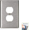 Leviton 1-Gang Duplex Wallplate, Oversized, Magnetic Stainless Steel, 84103...