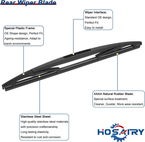 Rear Wiper Arm Blade Set for Ford Escape Flex 2008-2019, for Mazda Tribute 2008-2011, for Mercury Mariner 2008-2012, for Lincoln MKT 2010-2019 Rea...