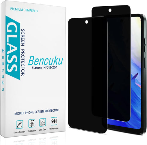 (2 Pack) Privacy Screen Protector for Motorola Moto G Play (2024) Anti Spy Tempered Glass, Bubble Free, Case Friendly...