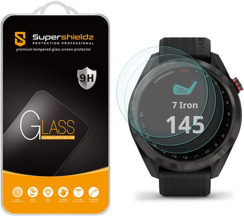 Supershieldz (3 Pack) Designed for Garmin Approach S42 Tempered Glass Screen Protector, Anti Scratch, Bubble Free...