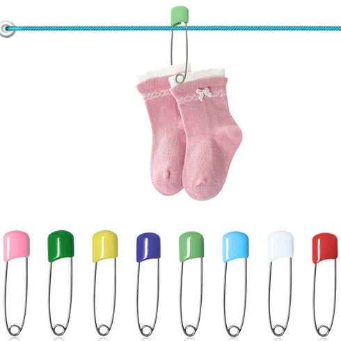 50 Pcs Diaper Pins, Plastic Head Safety Pin with Safe Locking Closures (Colorful)...