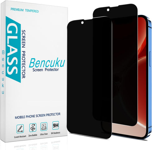 HPTech 2 Pack Privacy Screen Protector for iPhone 13 Pro Max and iPhone 14 Plus 6.7-inch Anti-Spy Tempered Glass, Anti Scratch, Bubble Free...
