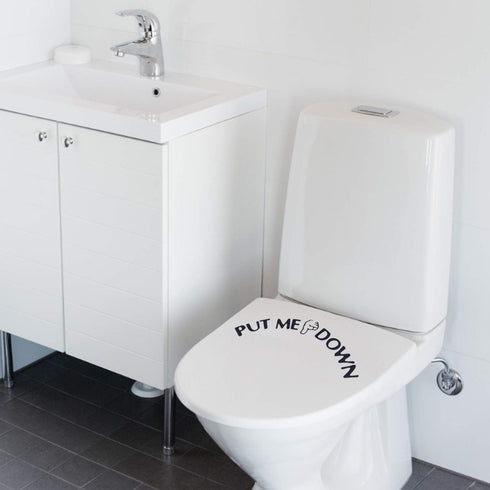 AUEAR, Funny Bathroom Toilet Seat Sticker Decal Reminder Decoration for DIY (4 Pack)...