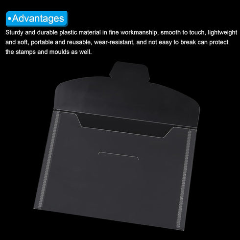 PATIKIL Stamp and Die Storage Bag, 30Pcs Horizontal Style Transparent Envelope Pocket with Label Stickers for Die Cuts Card Making DIY Paper Craft...