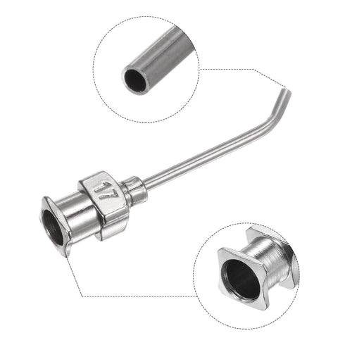 12pcs Dispensing Needles, 17 Gauge 1" Stainless Steel Blunt Tip 45 Degrees Bent Dispensing Needles with Luer Lock Connector for Ink Cartridges,Glu...