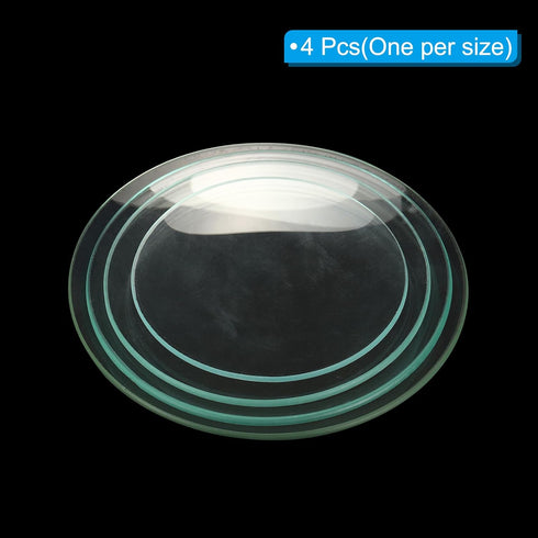 PATIKIL 60/90/120/150mm Diameter Watch Glass, 1 Set Beaker Cover Smooth Edges Chamfered Arc for Laboratory, Transparent...