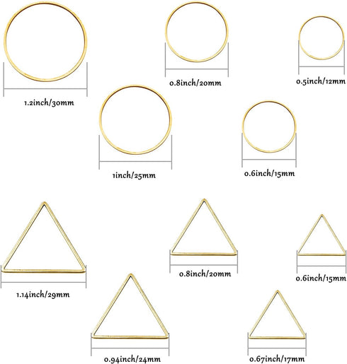 100Pcs Earring Beading Hoops for Jewelry Making,50Pcs Round Earrings Findings Hoops 50Pcs Triangle Earring Beading Hoops for DIY Craft Jewelry Mak...