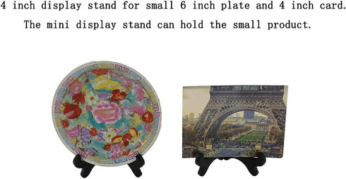 Artliving Black 4" Wood-Like Plastic Easels Plate Display Stands Picture Frame Stand Holder-Set of 4...