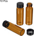 PATIKIL 15mL Reagent Media Bottle, 10 Pack Round Glass Storage Bottles Plastic Screw Cap for Lab Home, Brown...