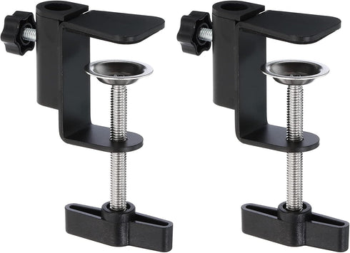PATIKIL 0.49" Hole Dia. Desk Clamp, 2 Pcs Universal C-Clamp Base with Adjustable Screw for Microphone Mic Arm Table Lamp Mount Holder, Black...