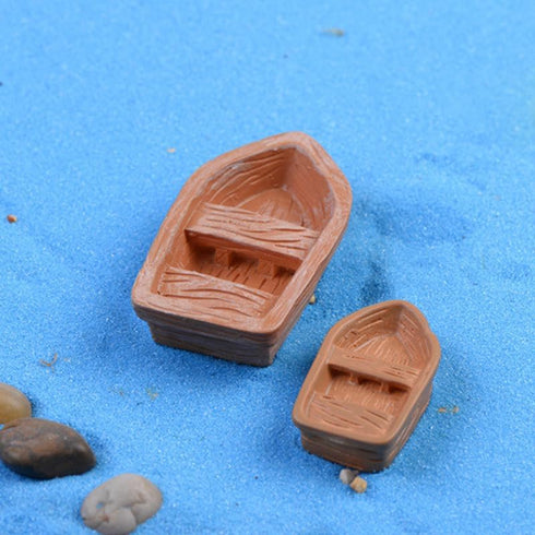 6Pcs Small Boat and Blue White Lighthouse and Artificial Tree Stump Resin Statue Micro Landscape Decorations DIY Landscaping Decoration Accessorie...