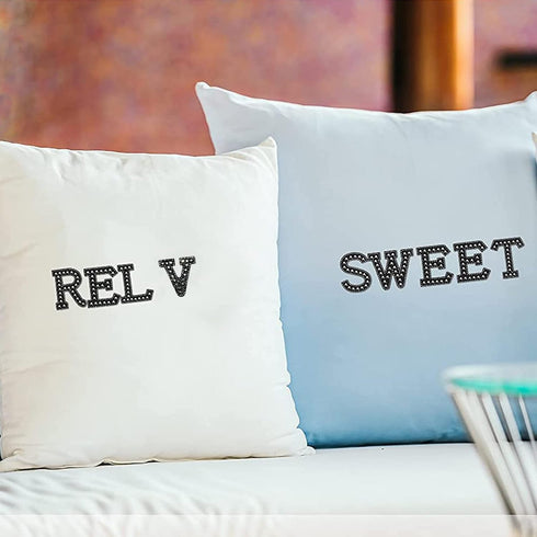 Woohome 26PCS Iron On Patch Rhinestone A-Z Black Pearl Patch Bling Letter Applique Rhinestone Pearl English Letter Sew On Patches Glitter Alphabet...