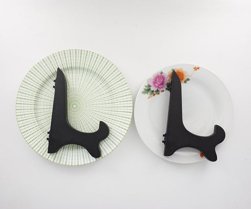 Artliving Black 6" Wood-Like Plastic Easels Plate Display Stands Picture Frame Stand Holder-Set of 4...