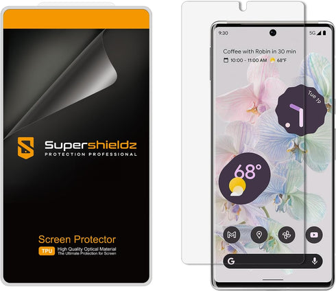 Supershieldz (2 Pack) Designed for Google Pixel 6 Pro Screen Protector, High Definition Clear Shield (TPU)...
