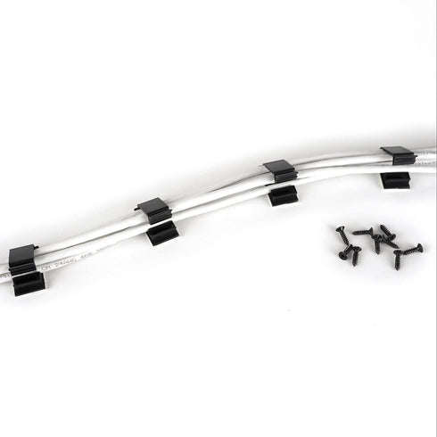 Cable Clips Black with 3M Adhesive, Multipurpose Small Wire Clamps for Cable Management and Cable Runs - 50 Pack Black Bundled with 10 Reusable Ca...