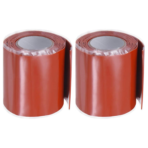 2 Rolls Self Fusing Silicone Tape 2" x 3ft x 0.04" Waterproof Sealing Plumbing Rubber Tape for Water Pipe Hose Leak Silicone Grip Repair Seal, Red...
