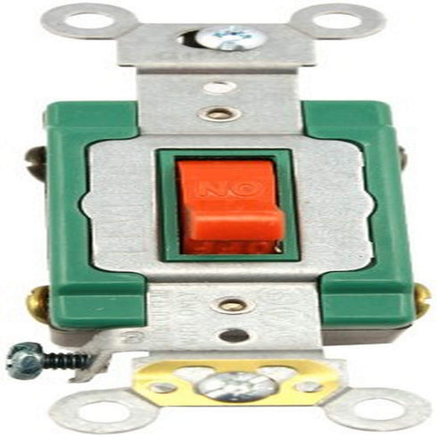 Leviton 3032-2R 30 Amp, 120/277 Volt, Toggle Double-Pole AC Quiet Switch, Extra Heavy Duty Spec Grade, Self Grounding, Back and Side Wired, Red, I...