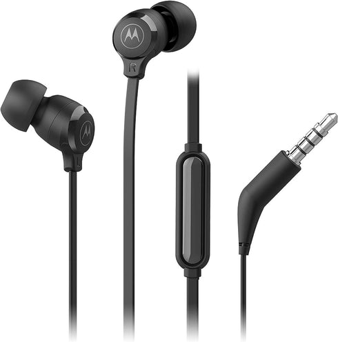 Motorola Earbuds 3-S Wired Earbuds with Microphone - Corded in-Ear Headphones, Comfortable Lightweight Silicone Ear Buds, Non-Tangle Flat Cable, 9...