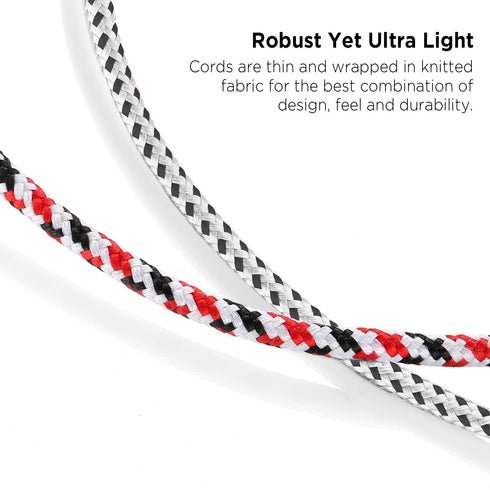 DUKABEL Headphone Splitter, Knitted 3.5mm Audio Splitter TRS 3-Pole Aux Splitter Cable for Headphones Earphones Speakers -Zebra White/2PACK...