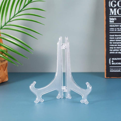 Artliving 7 Inch Clear Plastic Easels or Stand/Plate Holders to Display Pictures or Other Items at Weddings, Home Decoration, Birthdays, Tables (1...