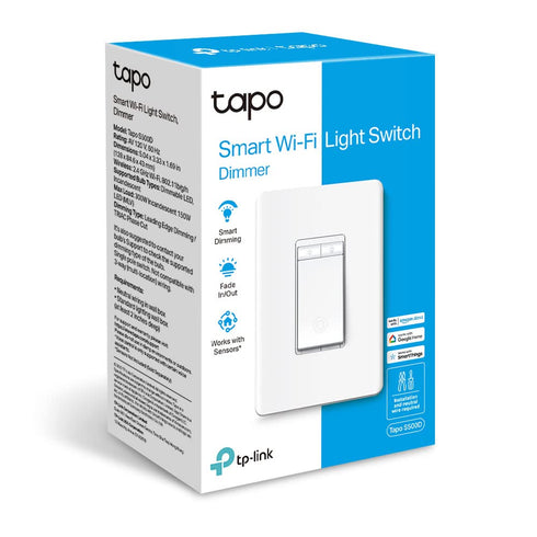 TP-Link Tapo Smart Dimmer Switch, Single Pole, Neutral Wire Required, 2.4GHz Wi-Fi Light Switch Compatible with Alexa and Google Home, UL Certifie...
