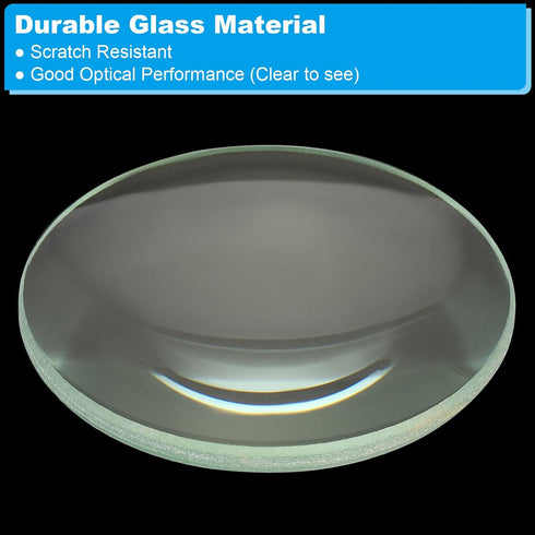 PATIKIL 4" (100mm) Focal Length Double Convex Lens, 50mm Diameter 9mm Height Glass Optically Polished Round Edges Lens for Physics Experiment, Cle...