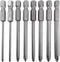 Mesee 8Pcs Long Cross Head Screwdriver Bits with 1/4 Inch Hex Shank, Magnetic Phillips Screwdriver Bit Set Screw Drill Bit Accessory Tool, 75mm Le...