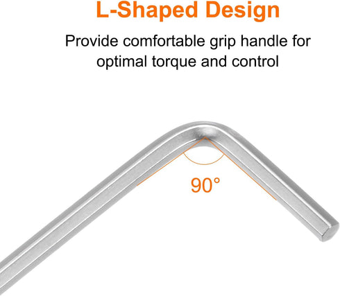 5pcs Hex Key Wrench 3mm L-Shape Hexagon Metric Wrenches Chrome Vanadium Steel Repairing Tool for Home Repair, Silver Tone...