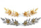 yueton?2 Pairs Metal Golden and Silver Leaves Brooch Suit Shirt Collar Decoration Parts...