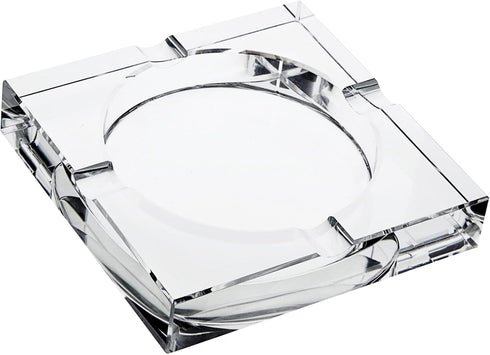 Juvale Glass Crystal Ashtray with 4 Slots for Cigars - Luxury Square Cigarette Holder for Men, Home, Office, Desk, Tabletop Decoration (7 x 7 x 1....