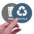 Wisdompro Recycle Sticker for Trash Can, 8 Pack of 3 inch Round Self Adhesive Trash and Recycling Stickers for Trash Bins, Garbage Containers, Ind...