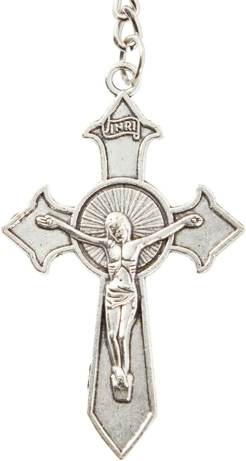 Juvale 24 Pack Christian Cross Keychains, Bulk Religious Key Holders for First Communion, Easter, Baptism, Funeral Favors for Guests (Silver, Gold...