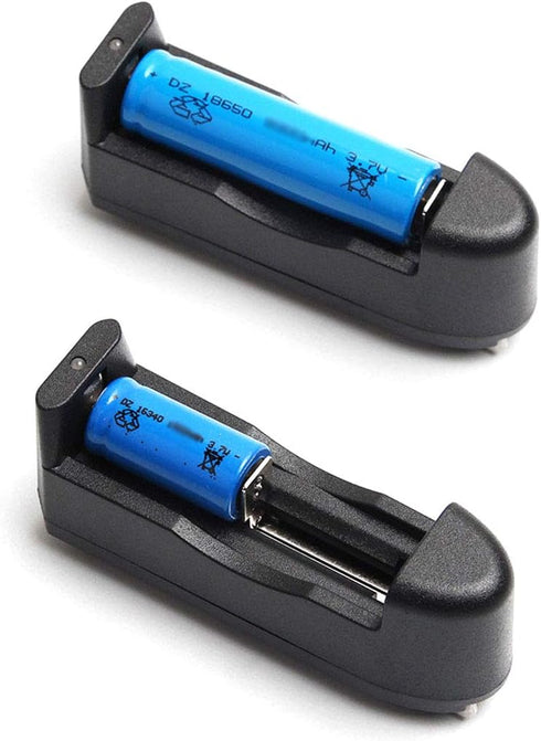 E-outstanding Wall Charger Black 3.7V Single Slot Rechargeable Battery Charger for 18650 18350 16340 14500 14000 Li-ion Battery...