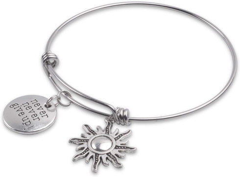 Aylifu 30 PCS of Alloy Inspirational Words Message Charm Pendants never never give up for Crafting Bracelet Necklace Jewelry Making Accessory...