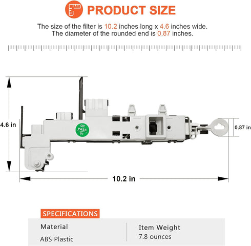 DC64-00519B Washer Door Lock Switch Assembly OEM by Beaquicy - Compatible with Samsung Whirlpool Kenmore Washer - Replaces DC97-16899A PS4210737 2313922 AP4205355 2071402 461970200692 WP8182634