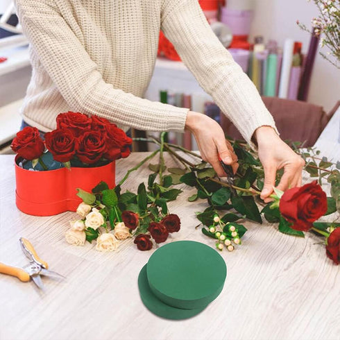 CCINEE Round Floral Foam Blocks,6" Large Wet Foam Bricks for Wedding Aisle Flower Arrangement Supply,Pack of 4...