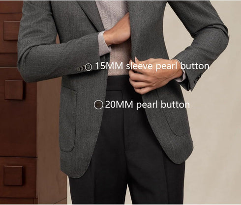 11 Pieces Natural Smoke Mother of Pearl Buttons Set 20mm 15mm Genuine Grey MOP Buttons for Men Blazer and Suit DIY Sewing Craft (Grey)...