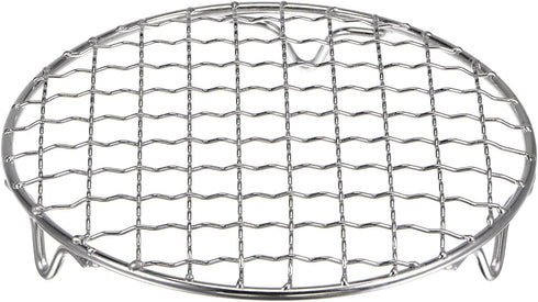 Round Cooking Rack 6-inch 201 Stainless Steel Cross Wire Barbecue Grill Net with 20mm Legs for Cooking Baking Steaming BBQ...