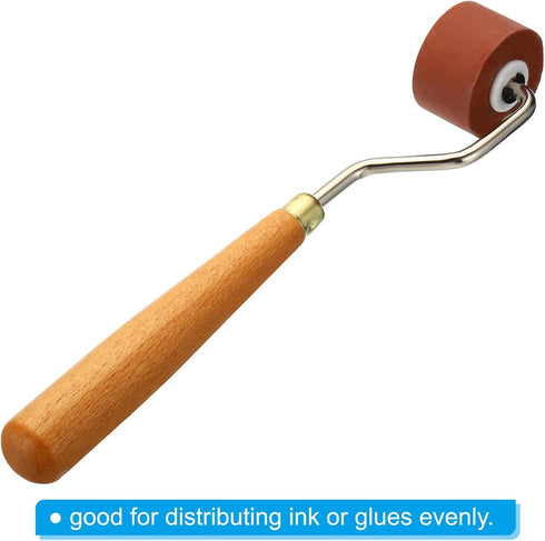 PATIKIL 0.8 Inch Rubber Roller Brayer, Anti Skid Hard Rubber Roller Tools for Wallpaper Art Craft Printing Printmaking Ink Stamping Tape Construct...