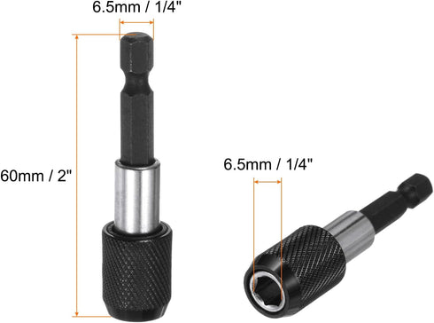 5pack 60mm Magnetic Screwdriver Bits Holder Extension Quick Release Drill Bit Chuck Adapter with 1/4" Hex Shank for Socket Driver Adapter Power To...