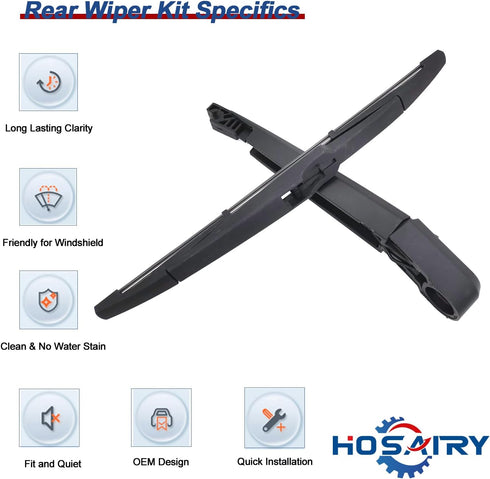 Rear Wiper Arm Blade Set for Chevrolet Chevy Cruze 2017-2019, for Buick Regal Sportback TourX 2018-2020 Rear Windshield Wiper Arm Blade Assembly 1...