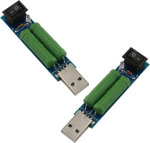 E-outstanding 2pcs Load Resistance Module 5V1A/2A Switchable Load Resistance Discharging Ageing Resistance Electronic Load Detector USB Mini Batte...