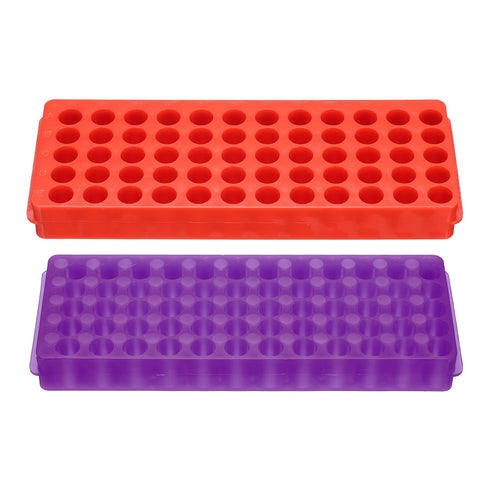 PATIKIL 60 Wells Tube Rack, 1set Vial Rack Double Panel Centrifuge Tube Holder for Microcentrifuge Tubes 0.2/0.5/1.5/2ml, Red,Purple...