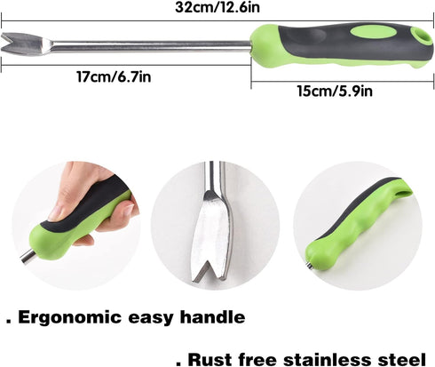 Dandelion Removal Tool, Weed Puller Hand Garden Tools, Stainless Steel Garden Weeding Tool with Rubber Handle...