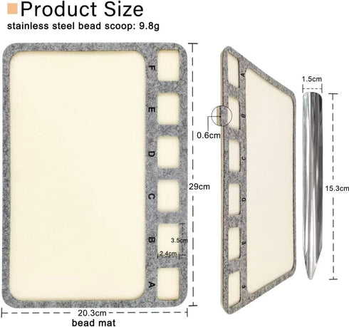 hobbyworker The Bead Mat with Bead Scoop and Soft Perfect Stable and Individual Grids for Craft Jewelry Making...