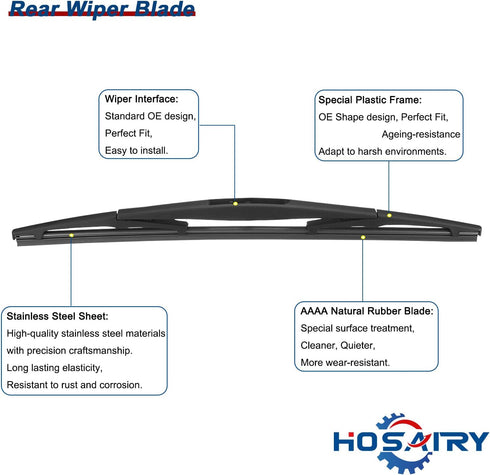 Rear Wiper Arm Blade Set for Subaru Forester 2005-2017, for Subaru Impreza Legacy 2003-2019, for Subaru Outback 2005-2019, for Subaru Tribeca 2008...