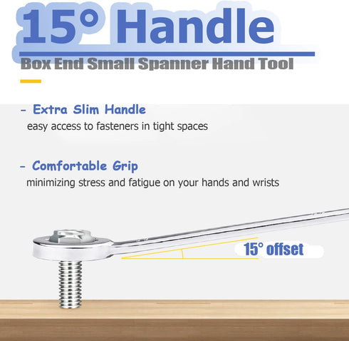 Mesee 10 Pieces Mini Combination Wrench Set Metric Small Ignition Wrenches 4-11mm Open and Box End Wrench Set Dual-Use Spanner Hand Repair Tool fo...