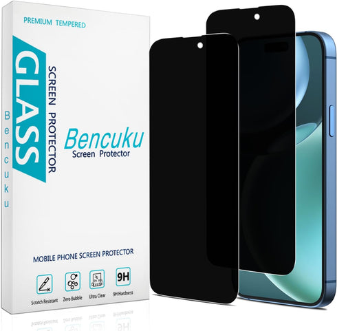 (2 Pack) Privacy Screen Protector Designed for iPhone iPhone 15 Pro Anti-Spy Tempered Glass 6.1-inch, Anti Scratch, Bubble Free......